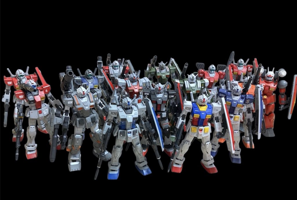 我が家の地球連邦軍MSたち。いつも閲覧、いいね、ありがとうございます。