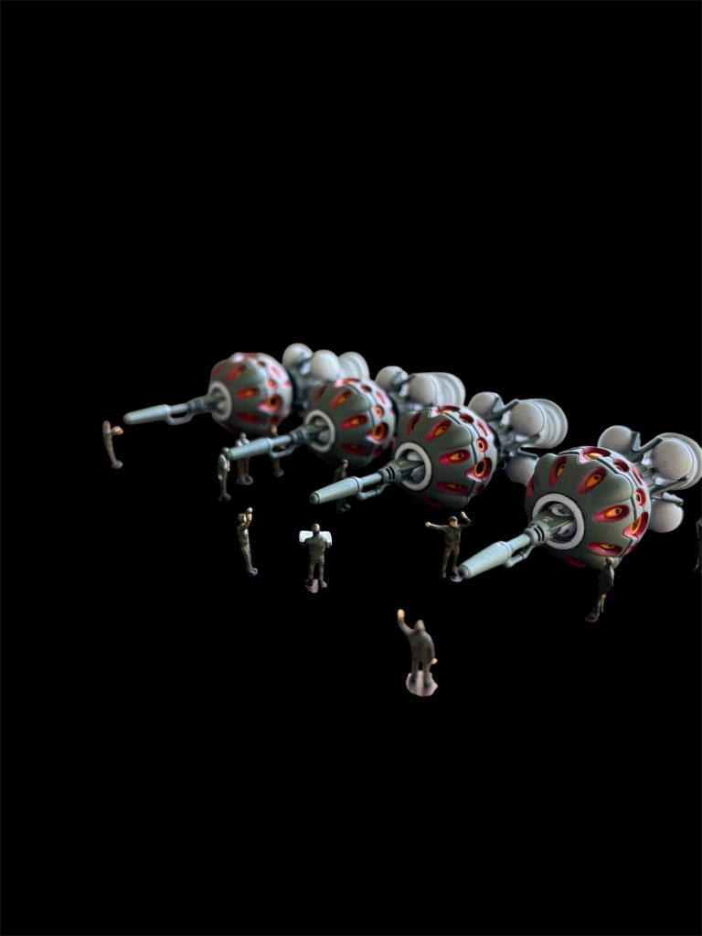 この機会に放置していた赤いガンダムのビットも製作してみました。