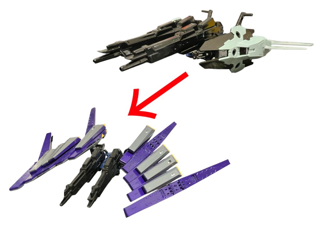 螺鈿ワークス製ミッションポッド/Dストライカーのシールドをサブアーム付フィンファンネルに交換したS（サイコストライカー）！この取り外しが容易な多様性。