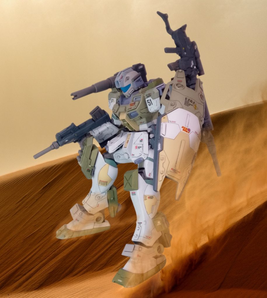 砂丘を滑走しながらキャノンを発射