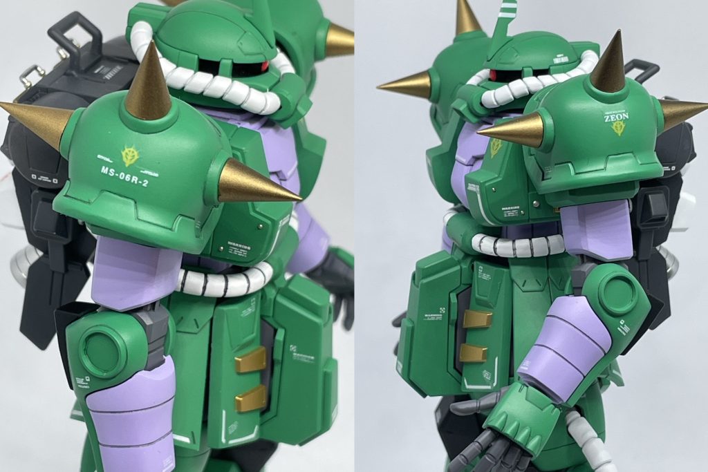 腕とショルダアーマーをHGUCジョニー・ライデンザクよりトレード