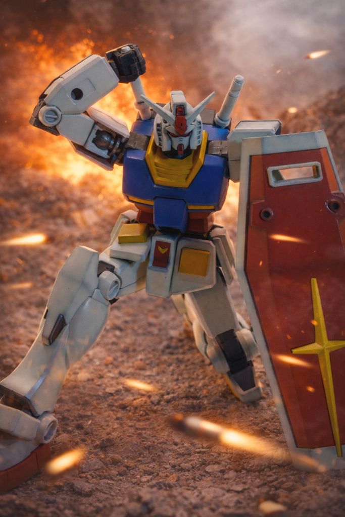 今回も遊んでみました。本編前半のガルマ部隊と戦っている場面を再現しました。実は気に入ってます。