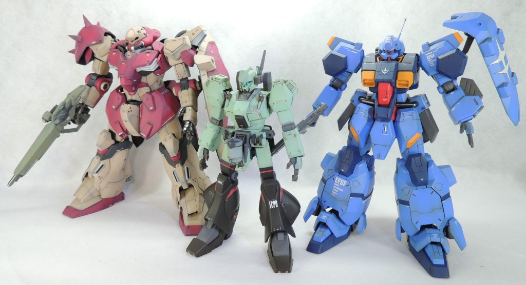 メッサー、ジェガン(マンハンター仕様)と、閃光のハサウェイ１作目に登場した機体たちとそろい踏みです。