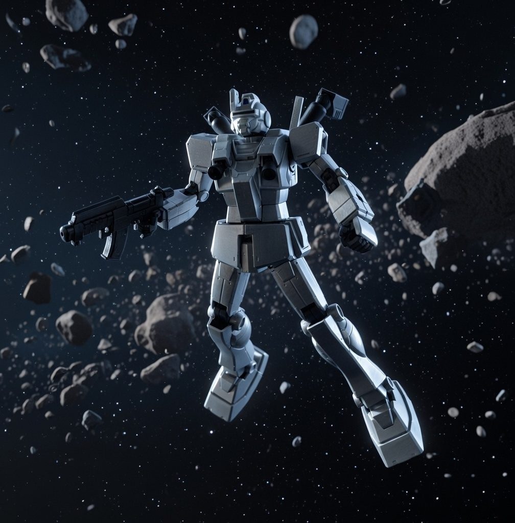 背中のバックパックをフライトユニットに換装する事で宇宙空間でも性能を遺憾なく発揮できる。