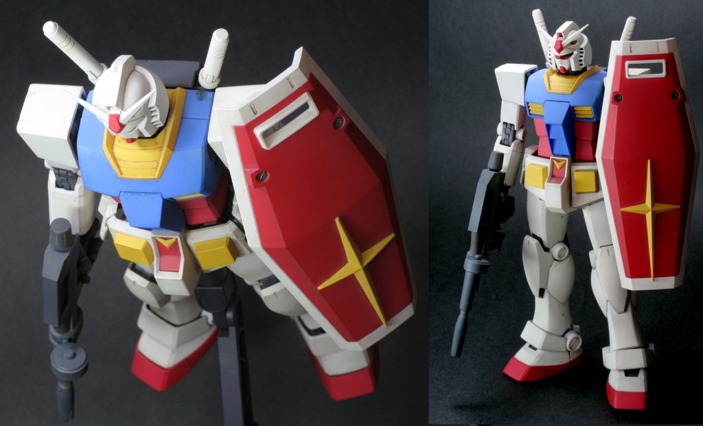 塗装のほうはエアブラシが固まり、シンナー吹いてに始まり、プラカラーも固まりからの溶媒液でして更に勘所も忘れてで散々なことになりました。(オリンポスヤング8)若干、正面と側面、下部分で色を変えて、汚しも加えて、立体感を出すように意識しています。