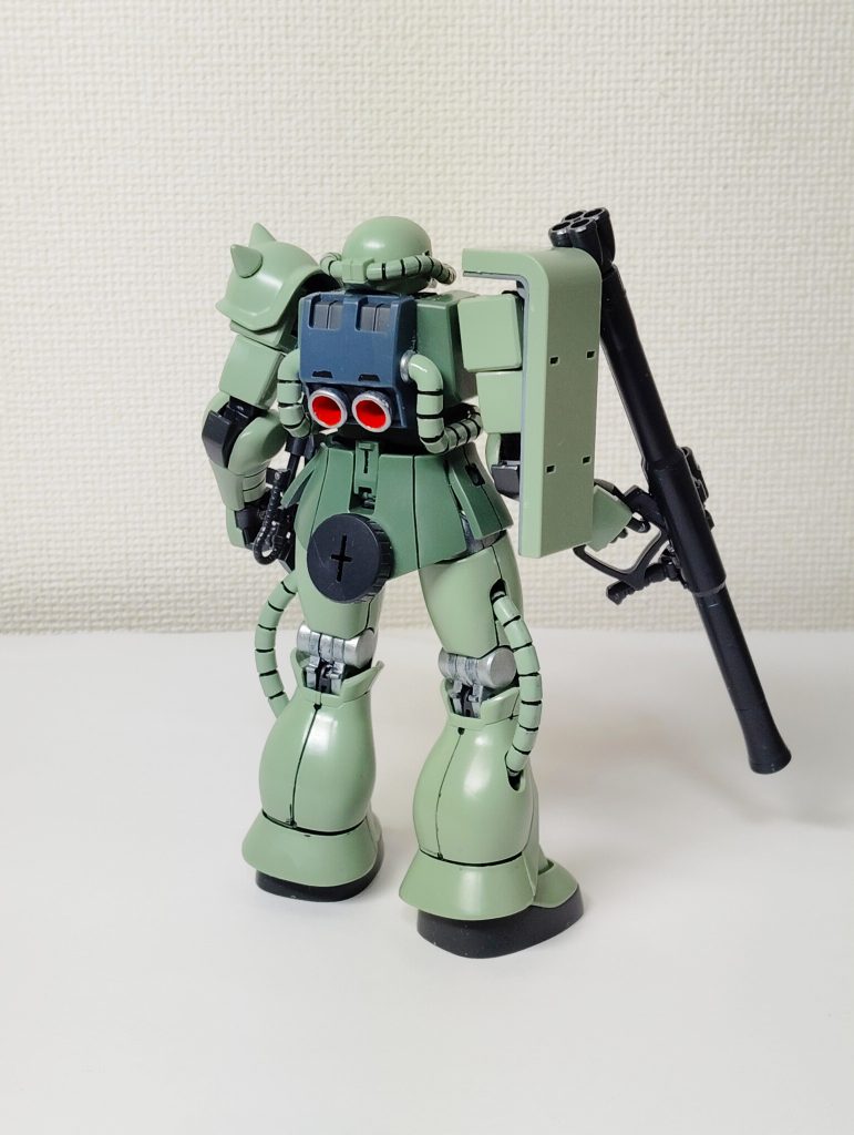 すごい！　凄く出来がいい！　素組で墨入れとちょいちょい塗るだけでなんか満足できる。ディテールアップしなくても緑系でも濃淡がハッキリとした色合いでアニメっぽく納得ができる。