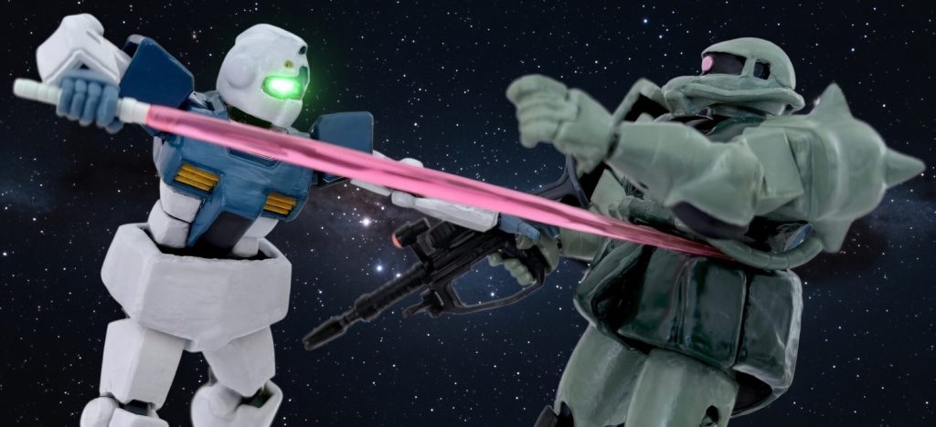 ザクのシーンは宇宙空間バージョンもある。