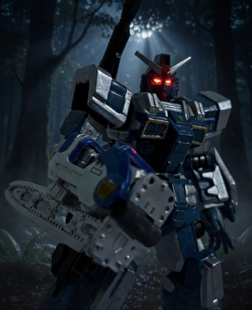 デストロイヤーはフィギュアーツG3のモノなので折り畳みが可能。敵の視点だとなかなかにホラーな感じ(zaku-kao10)