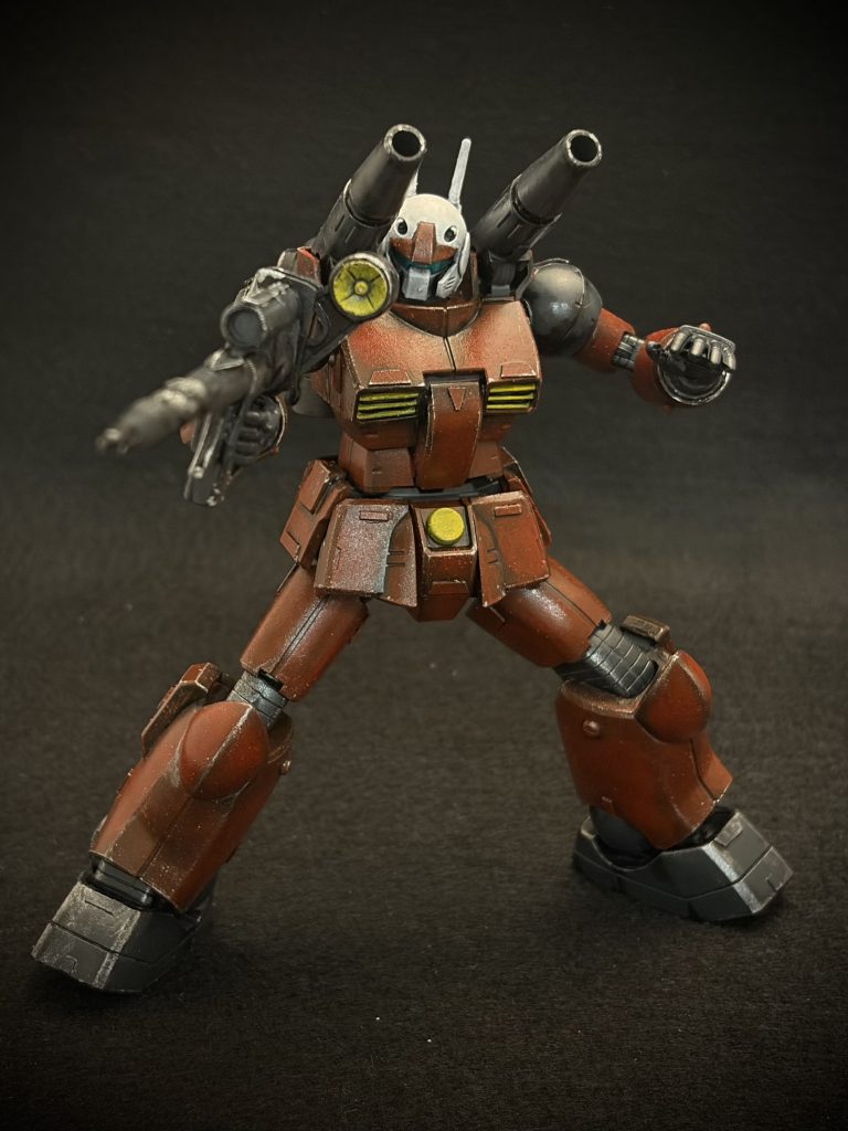 ガンキャノン 〜ドライブラシに初挑戦–4枚目/制作者：とうと｜かけだし食卓モデラー＠スポンジ塗装