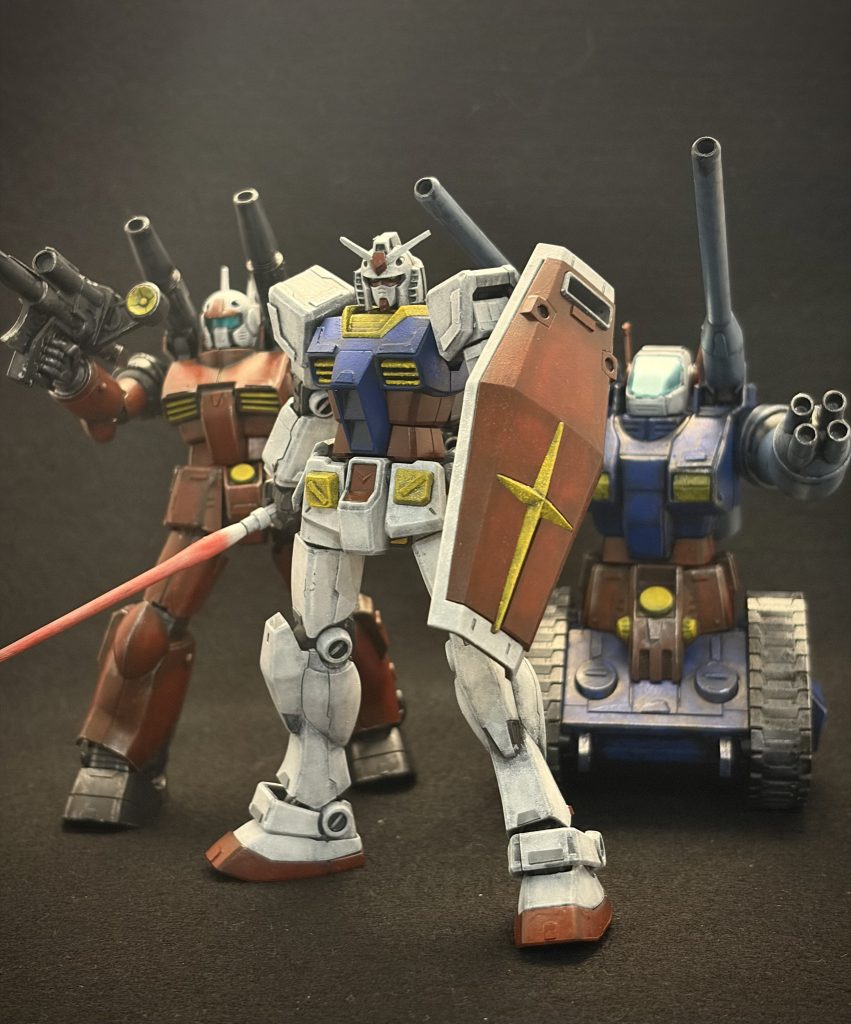 ガンタンク ~ガンダム、ガンキャノンと質感をそろえて–7枚目/制作者：とうと｜かけだし食卓モデラー＠スポンジ塗装