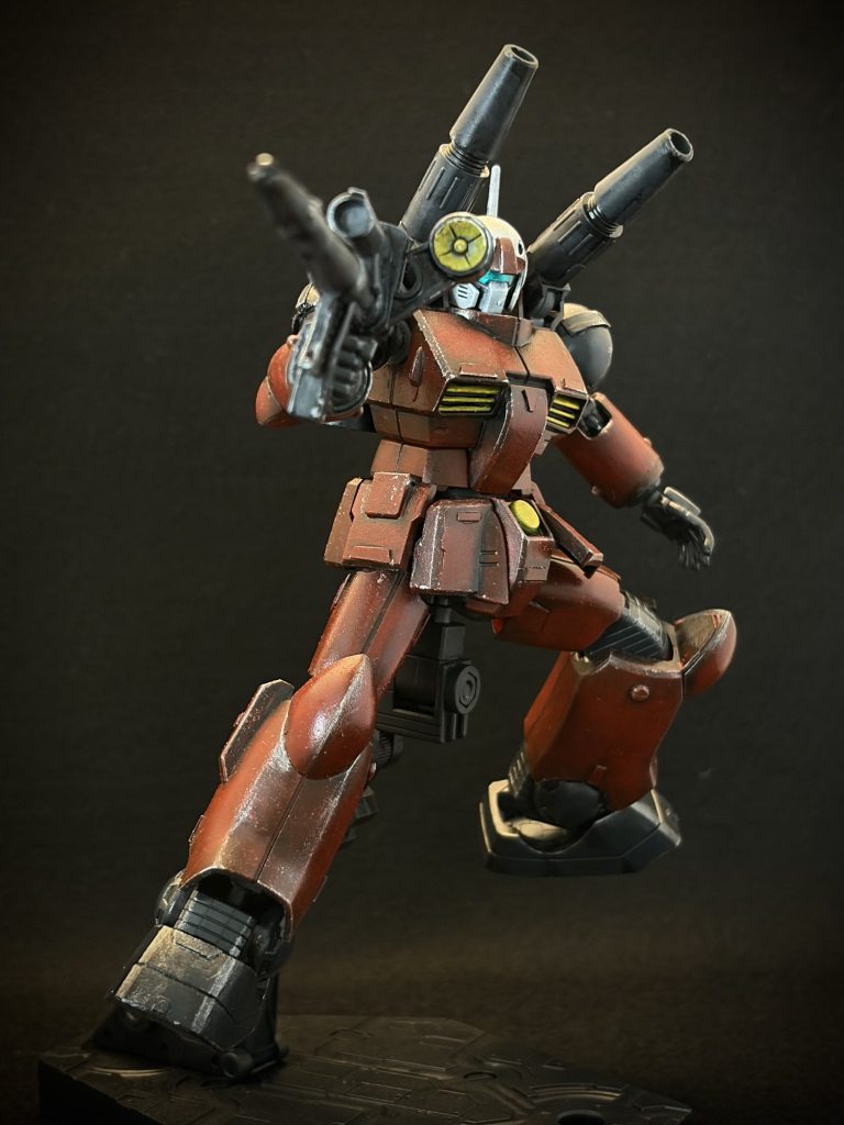 ガンキャノン 〜ドライブラシに初挑戦–5枚目/制作者：とうと｜かけだし食卓モデラー＠スポンジ塗装