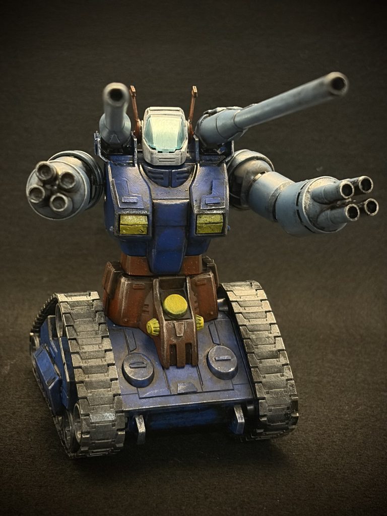 ガンタンク ~ガンダム、ガンキャノンと質感をそろえて–5枚目/制作者：とうと｜かけだし食卓モデラー＠スポンジ塗装