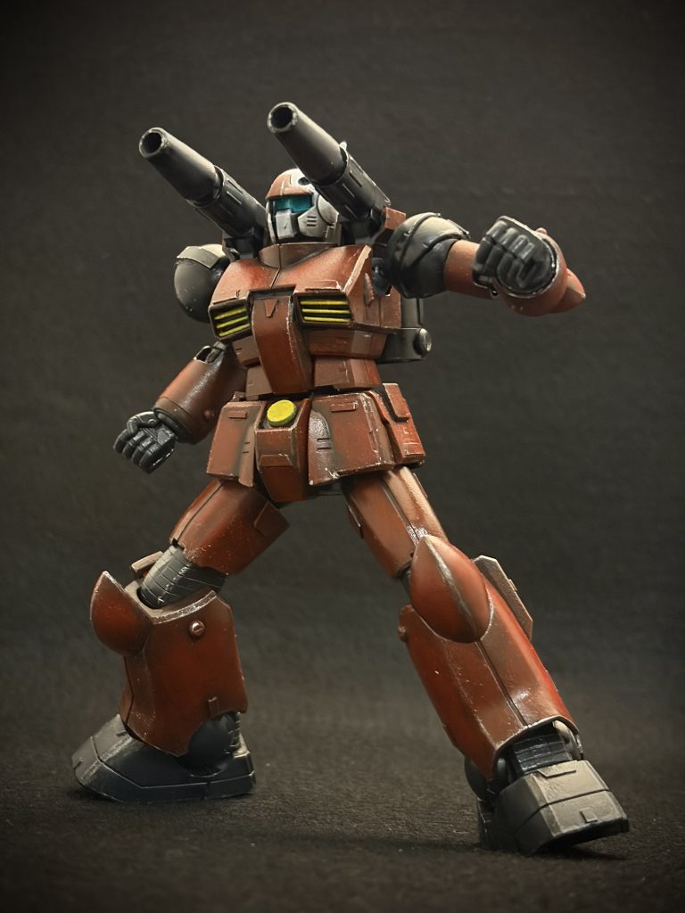 ガンキャノン 〜ドライブラシに初挑戦–3枚目/制作者：とうと｜かけだし食卓モデラー＠スポンジ塗装