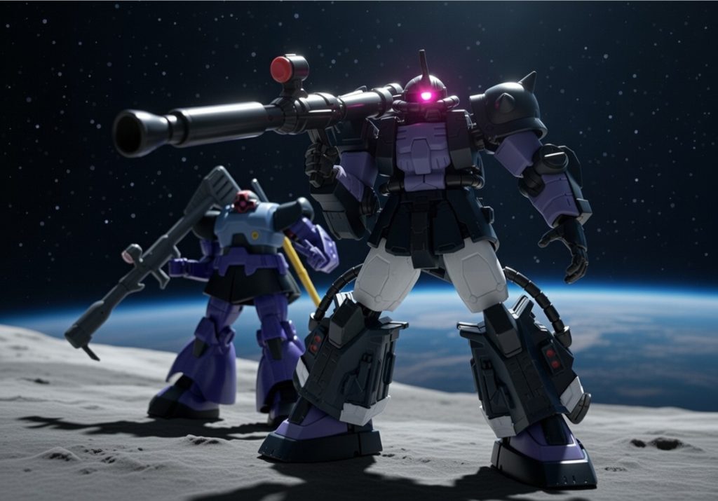 アサルトキングダムのリック・ドムとツーショット。ぶっちゃけドムより高機動型ザクの方が強そう(gundam-kao10)