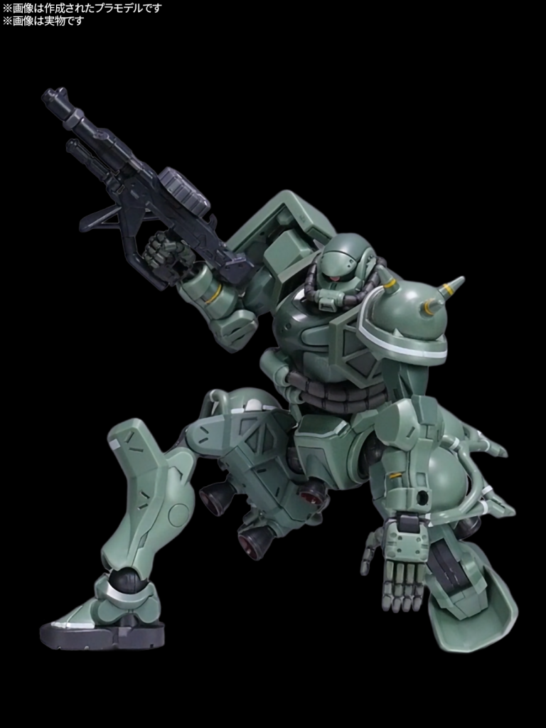 Amazonのサンプル画像に似せた2枚目です。今回、制作の方針としては、基本素組みの成型色でゲート跡を処理、スミ入れをしてトップコートを吹くのみとする予定でした。