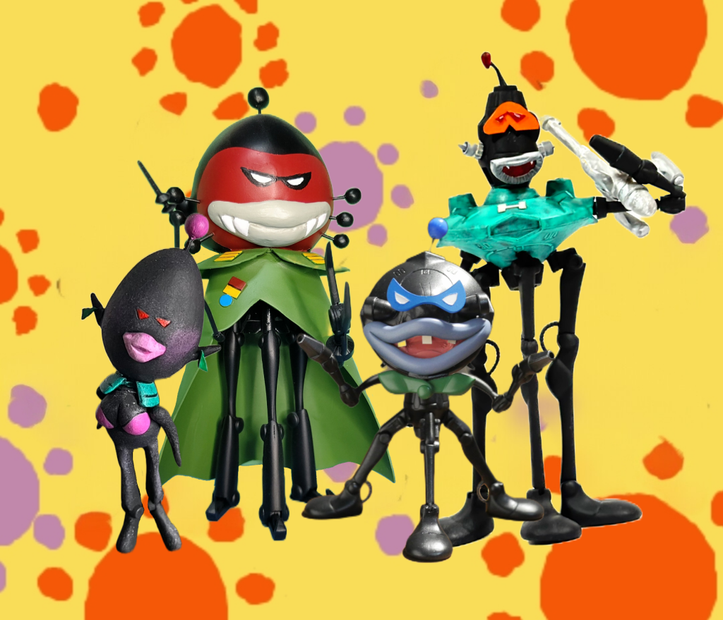 前回のレギュレーションはアオシマの重機動メカを使ってクロダコブラザーズを再現することが条件でした。自分はリーダーのタコキチ担当(左から2番目)※ガンプラ以外を載せて申し訳ありません💦