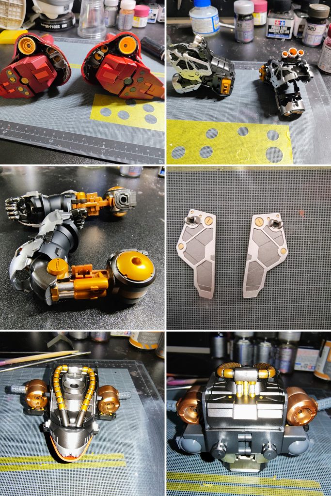 内部フレームは、主にガイアノーツの塗料で塗り分けました。