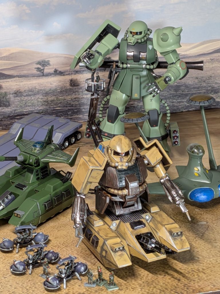 上から撮った図ルッグンとサムソントレーラーも加えて、よりワチャワチャさせました