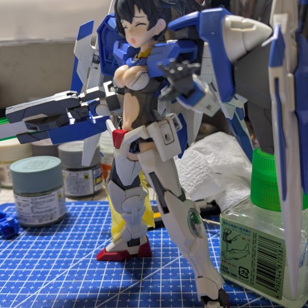 ガンダムシリーズガールズ化、第二弾🤩ダブルオーライザーと30MSのミキシングを作製中です😊（2枚目）