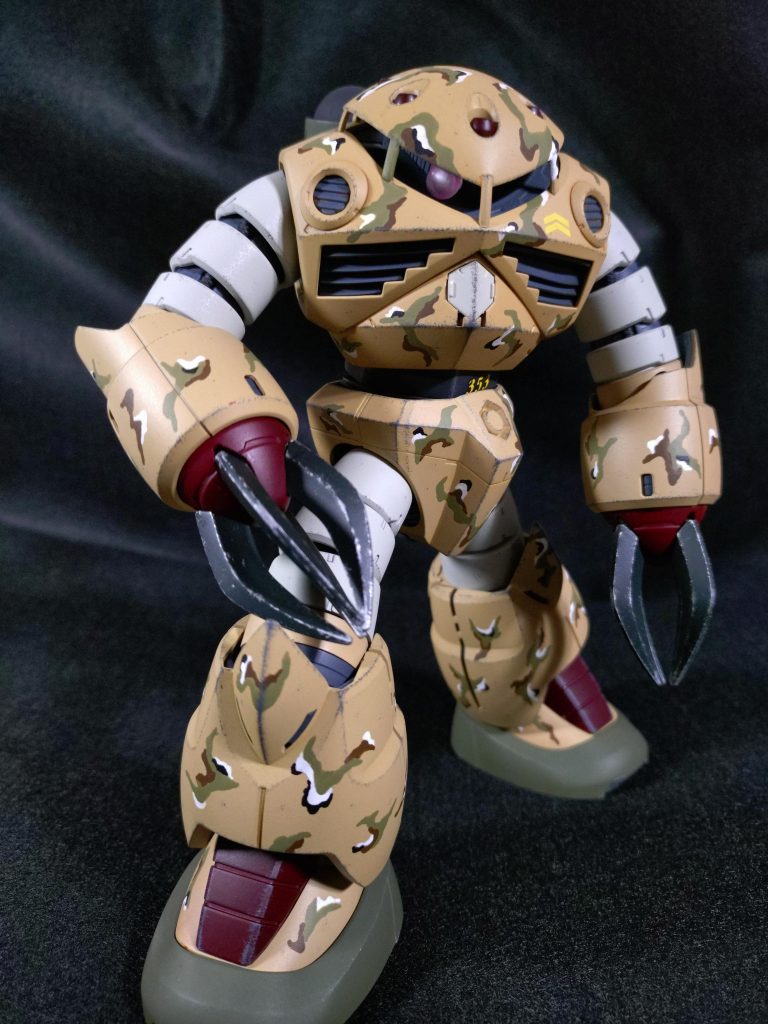 この迷彩パターンも2度目なので慣れて来たのか、上手く馴染んでる気がします。水泳部は面積が広くてノッペリしているので、塗りやすいのもありますね😁