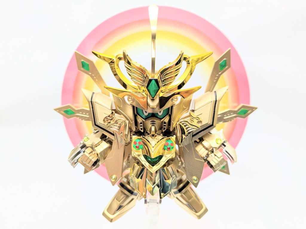 これぞ究極の姿！！　前作でも使用したＲＧの日輪エフェクトパーツを装着し、明鏡止水の境地に至った真のハイパーモードを再現。我ながら満足のいく完成形となりました。