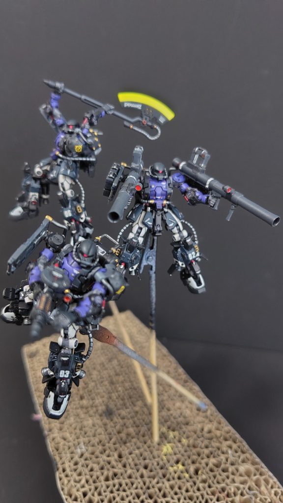 ジオラマの並びや配置、色々試したけど悩みまくりました。