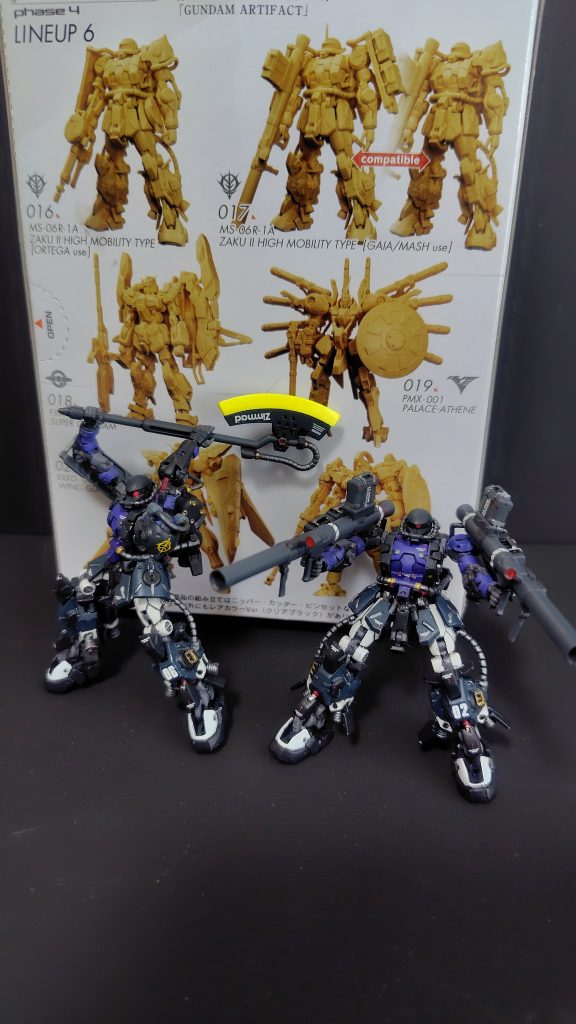 箱ごとオトナ買いしたのにザク3体揃わないのは本当にキツかった、、、3体目購入するのめちゃくちゃ苦労しました(zaku-kao9)