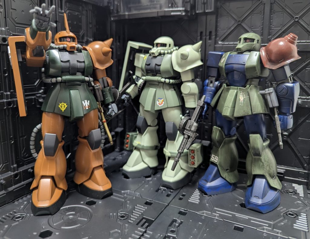 最後に活躍想像図&nbsp;「ガルマ隊、出るぞ!」ザクの日にザクが揃い踏み。ガルマ用ドップも欲しいなぁ…以上、最後までご覧くださり、ありがとうございました!!&nbsp;