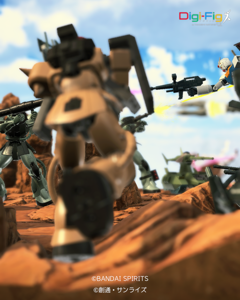 作品名：ザクの日<p>ザクの日なので、デジフィグでジオラマ作成 ザクの日ですが、こいつに狙われたら全滅するしかない</p>
