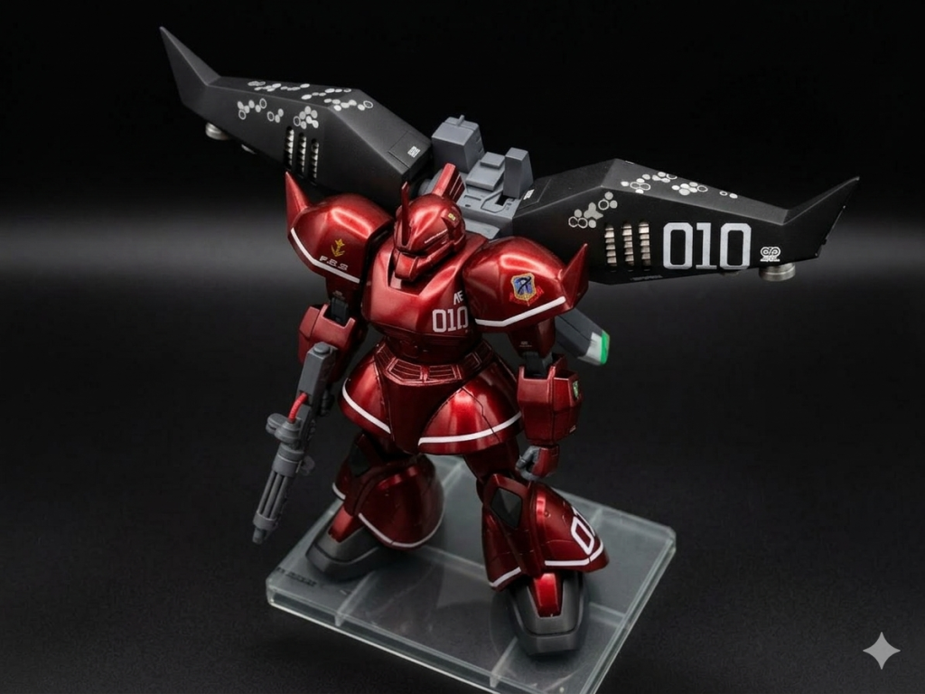 俯瞰から、バインダーにアクセントとしてハイキューパーツさんのヘックス迷彩デカールをうるさくない程度に貼ってます。