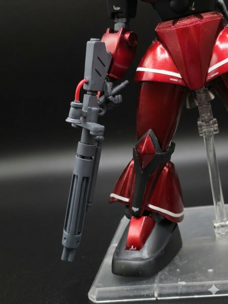 メガガトリングガンはプラ板、プラパイプ、流用パーツ等でスクラッチ。