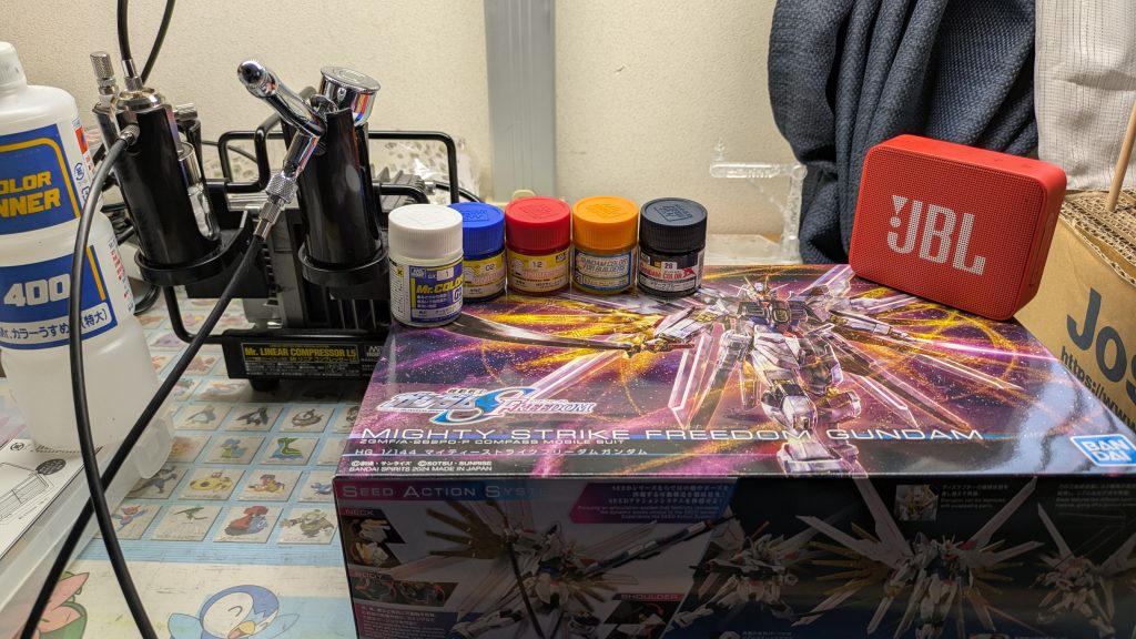 胸部とふくらはぎ部はお気に入りのνダークブルーを使いました