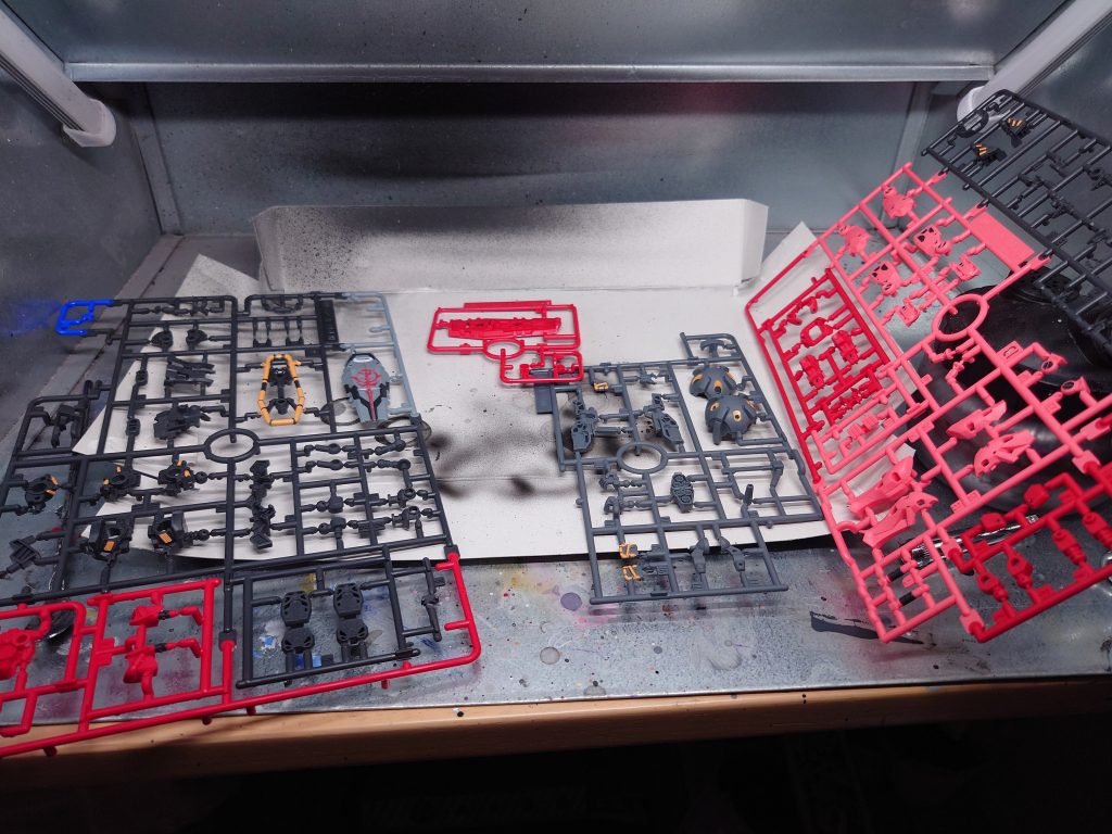 ランナー状態で部分塗装とつや消し処理