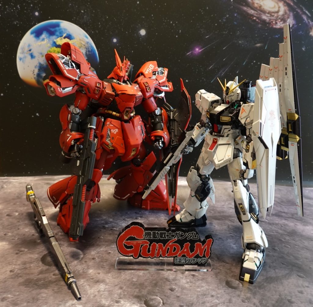 ロゴスタンドがいい仕事するわ〜再販の時にプレバンで速攻ポチって良かった(zaku-kao5)