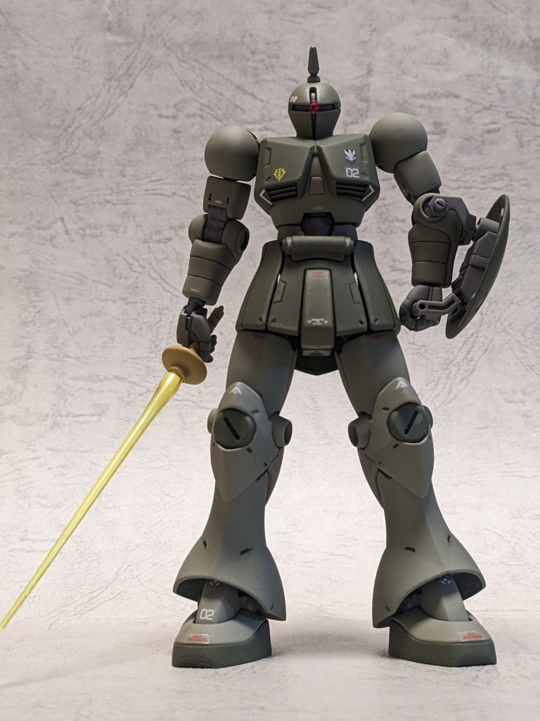 正面からの一枚。色々調べてみるとギャン量産型という設定はあるようですが、そこから派生してオリジナル要素を加えてみました。