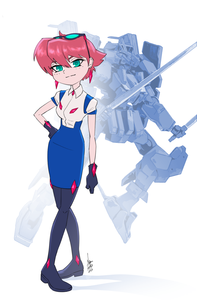 モデラーの中には、モビルスーツのパイロットを自作する人がいるのを見かけました。このアイデアがとても気に入ったので、私も試してみようと思い、キャラクターをデザインしてみました。こちらがチェルディムストライカーのパイロット、シェリです。I have seen that some modellers create their own pilots for their mobile suits. I LOVE this idea. I decided to try it for myself and design a character. Meet Cheri, the pilot of the Cherudim Striker.