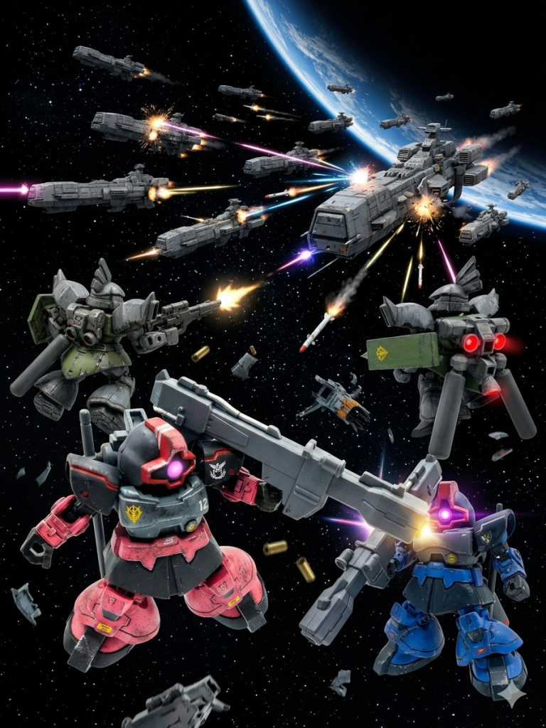 リックドム襲撃（ブンドド画像）–4枚目/制作者：たんたんタヌキチ