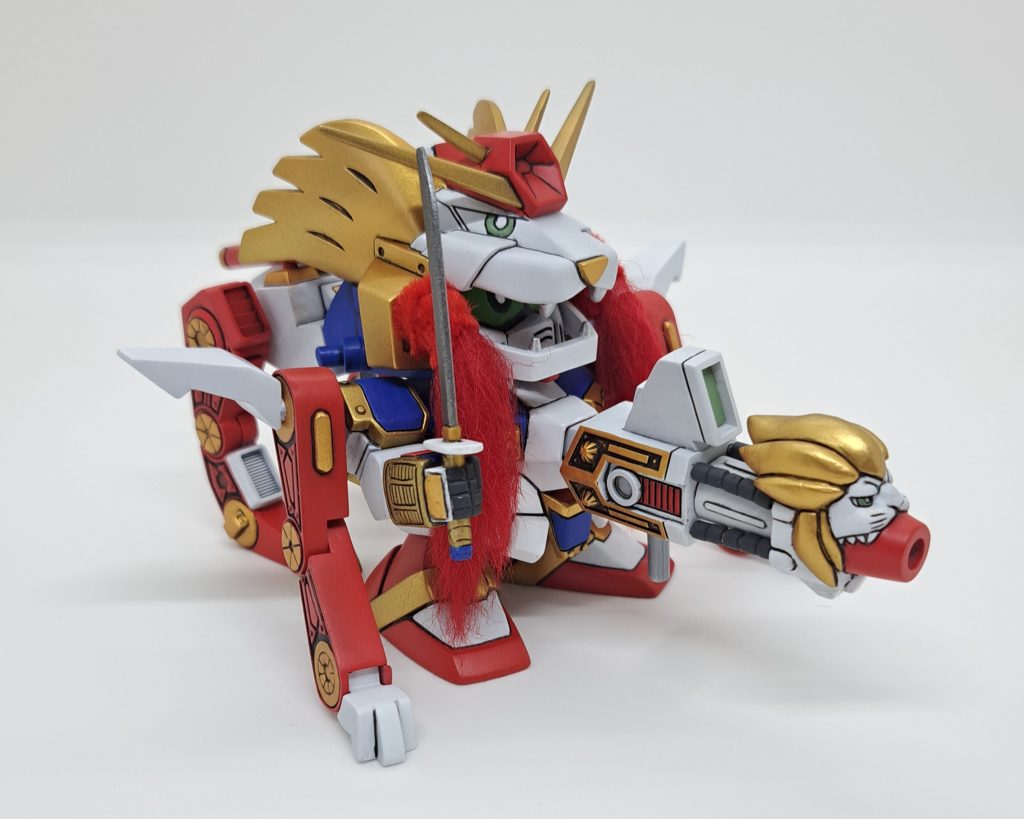 獅王の陣腕の角度つけは磁石付きの別パーツを間に挟んでます瞬発の銃を持ってるときも同じパーツ