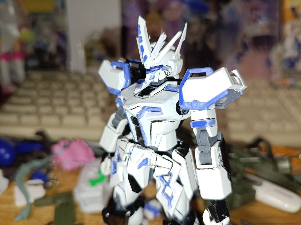 そして墨入れと目にクリアパーツを挟みました