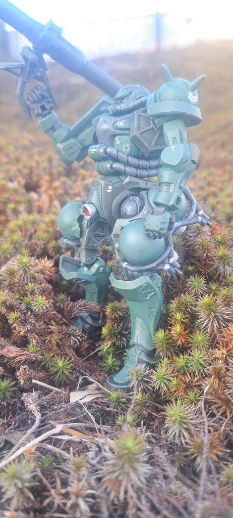 ん?敵?　キットのポージングしたいのですがなんとなく関節ギコギコしてるみたいでポキって怖いので。情けないポージング。