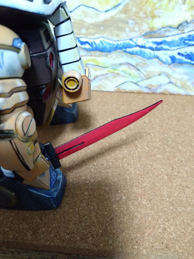 サーベルも輪郭は黒です。