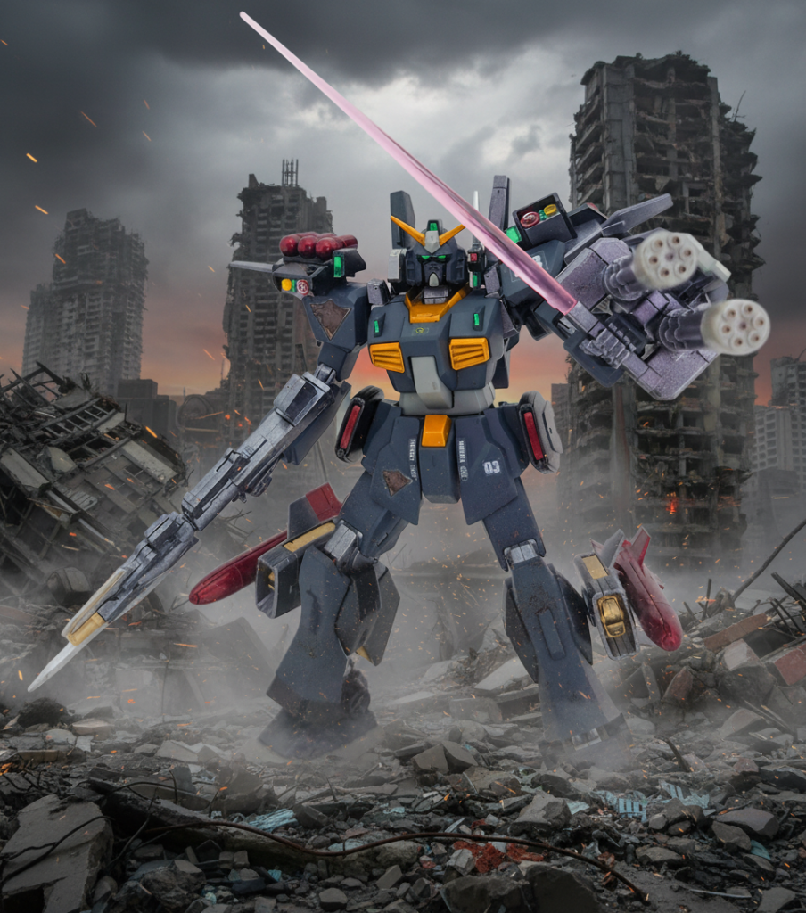 市街地で戦う陸戦型ガンダムMk-Ⅱ！