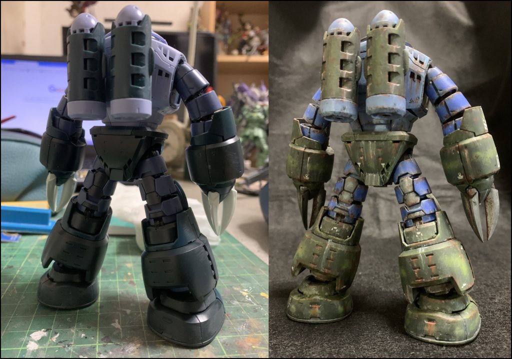 素組みとの比較。&nbsp;配色は旧キットのパッケージに近いものにしています。