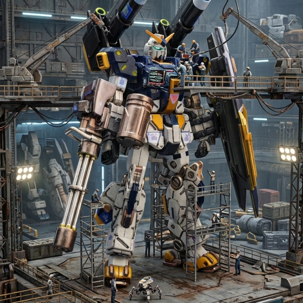 細かく観るとあかんとこだらけだけど、雰囲気なら十分ね。ジオラマなんて作っても置くとこないし(gundam-kao5)（2枚目）