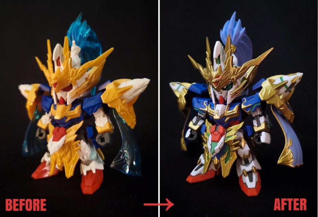 趙雲ダブルオーガンダム。ひたすら尖らせて塗り分け。