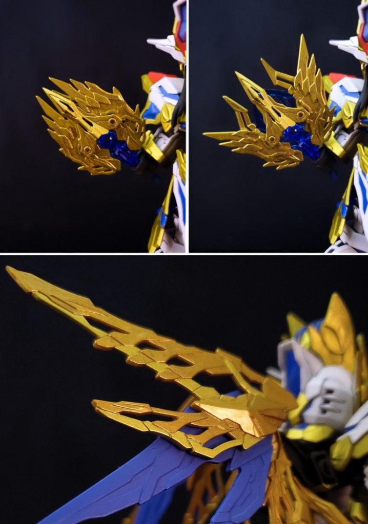 宙天羅扇、ウイングの展開。ウイングはメリハリのためゴールド2色で塗り分けてますがわかりづらいですね。