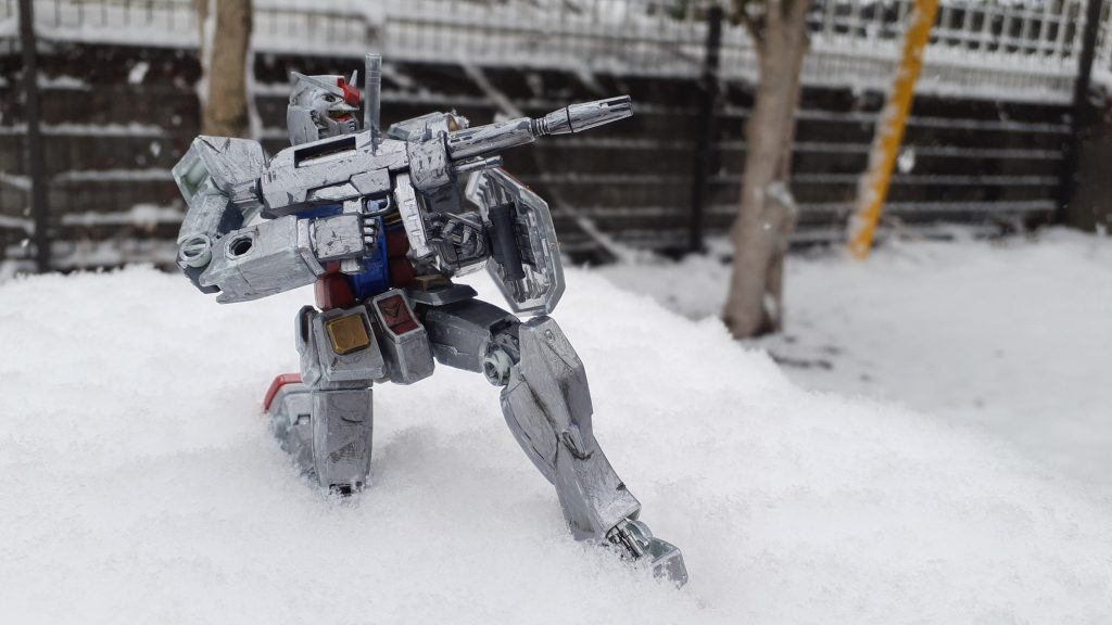 はじめての雪とガンプラの撮影
