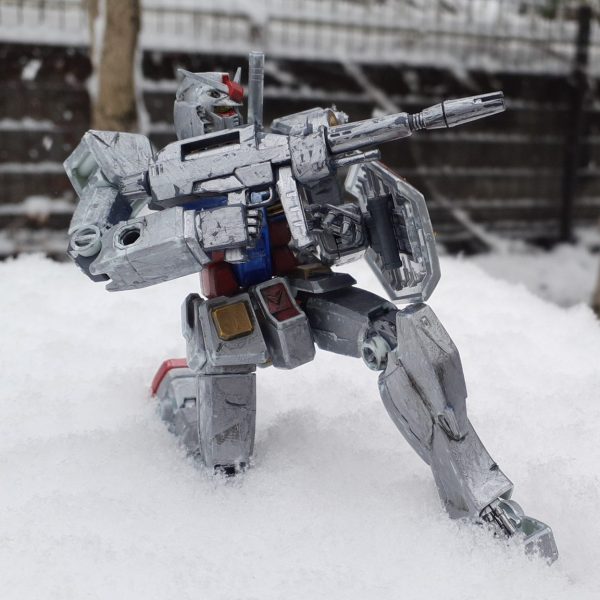 はじめての雪とガンプラの撮影