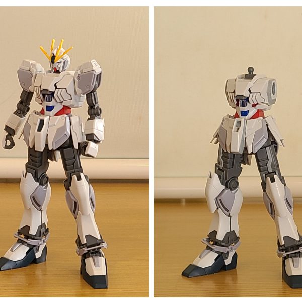 本編語りは抜きにして、ナラティブガンダムも好きな機体です。だが、何かがちがう！メガネ著 「友引前史」巻1「終末を越えて」序説第 3章より抜粋(;´д｀)早よ進めたまえ！キットを設定画に寄せる努力をしてみました。やり過ぎたところの再調整が必要ですね～汗（5枚目）