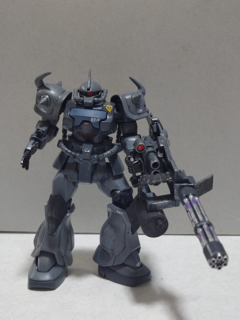 HG1/144グフカスタムグフカスタムをオリジナルカラーに筆塗りしてみました。